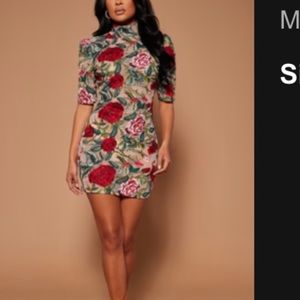 Renee Embroidered Mini Dress - Red will include nude slip